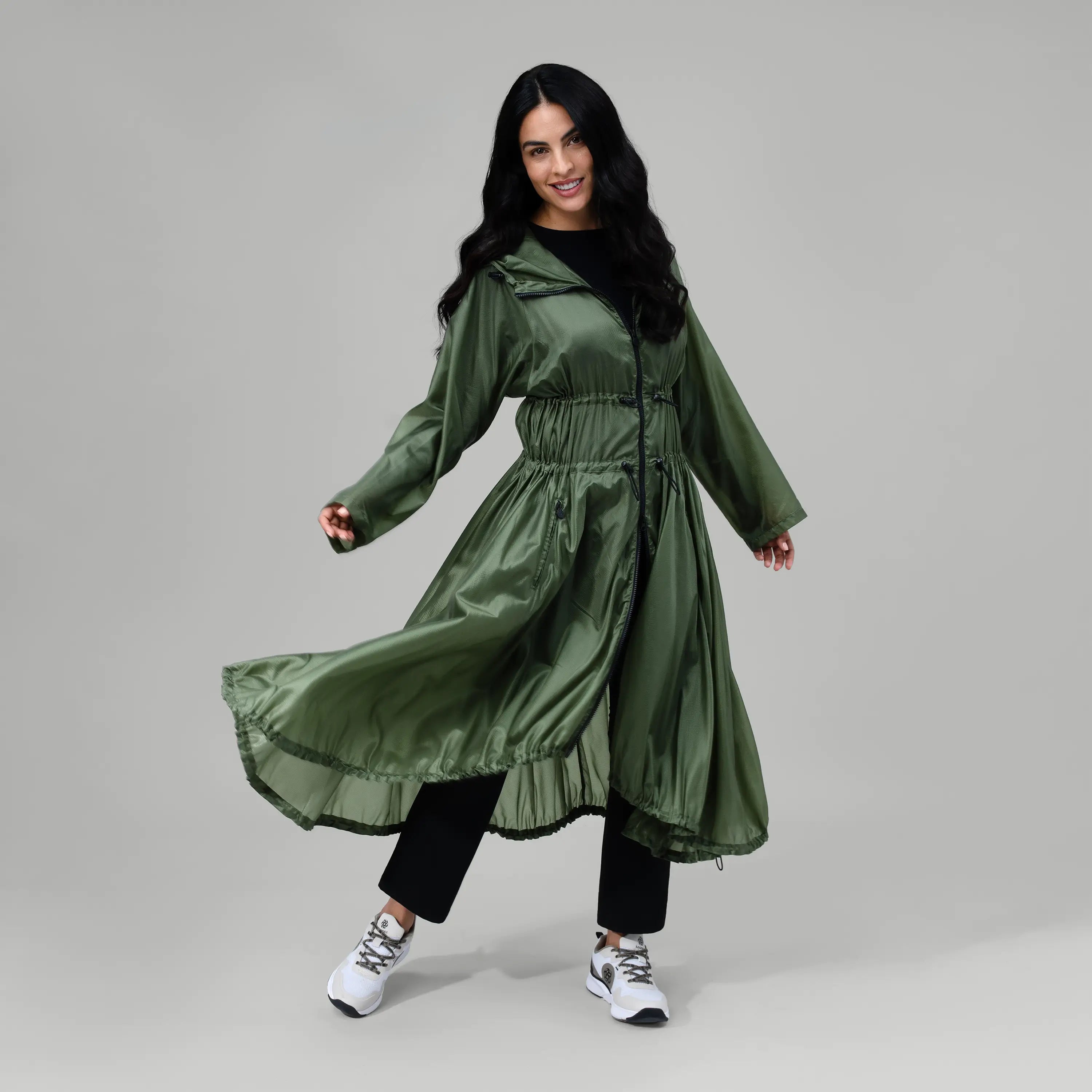 Full Length Windbreaker - CORE DARK MUSK GREEN