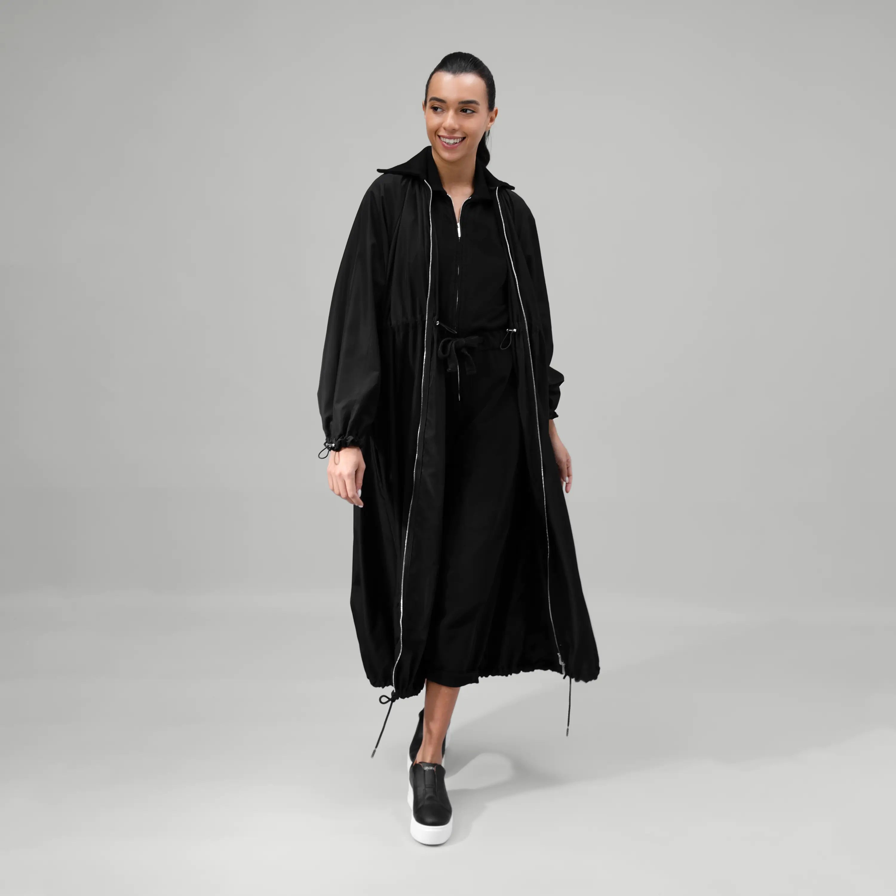 Zip Front Parka - SEASONAL BLACK