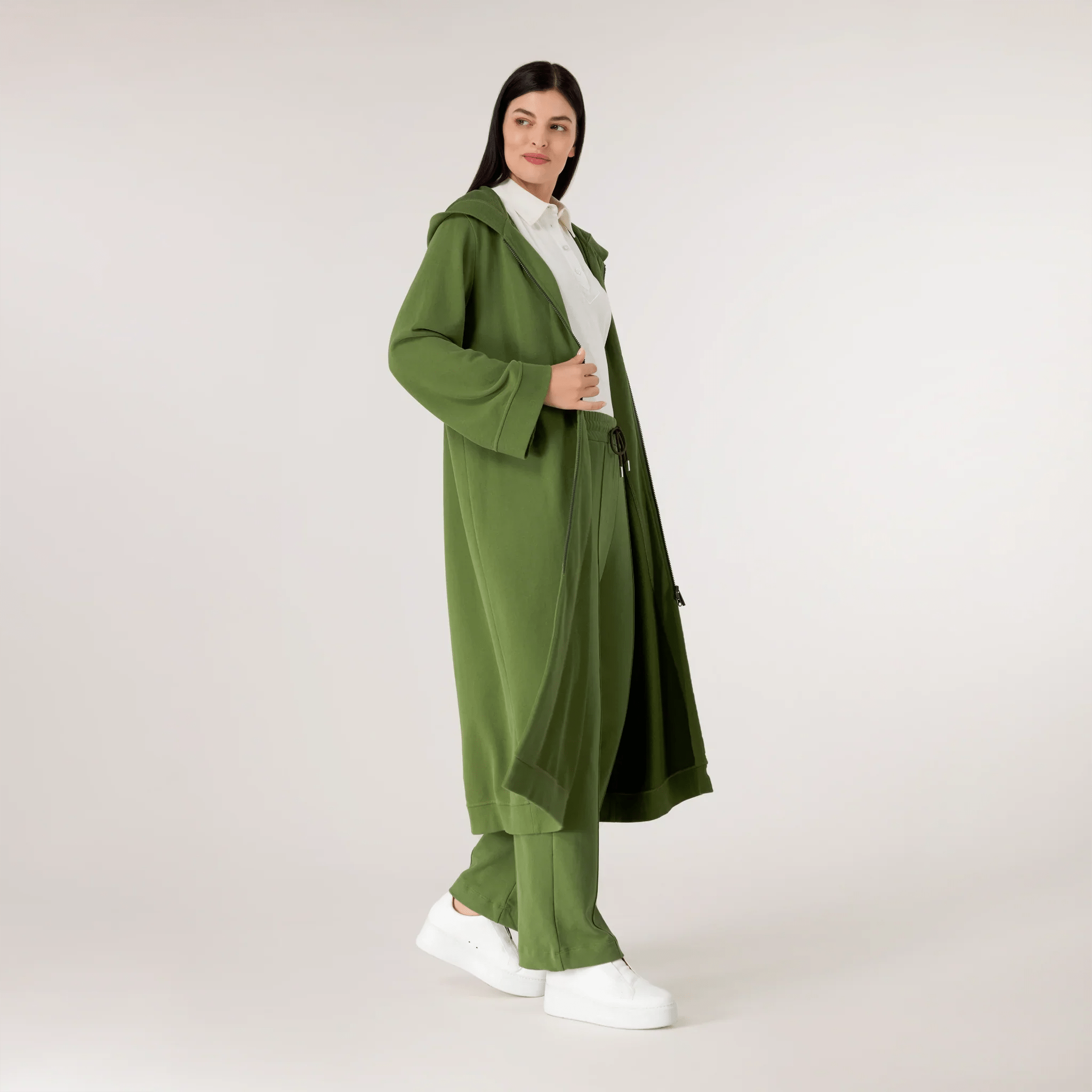 Good To Go Abaya - CORE DARK MUSK GREEN