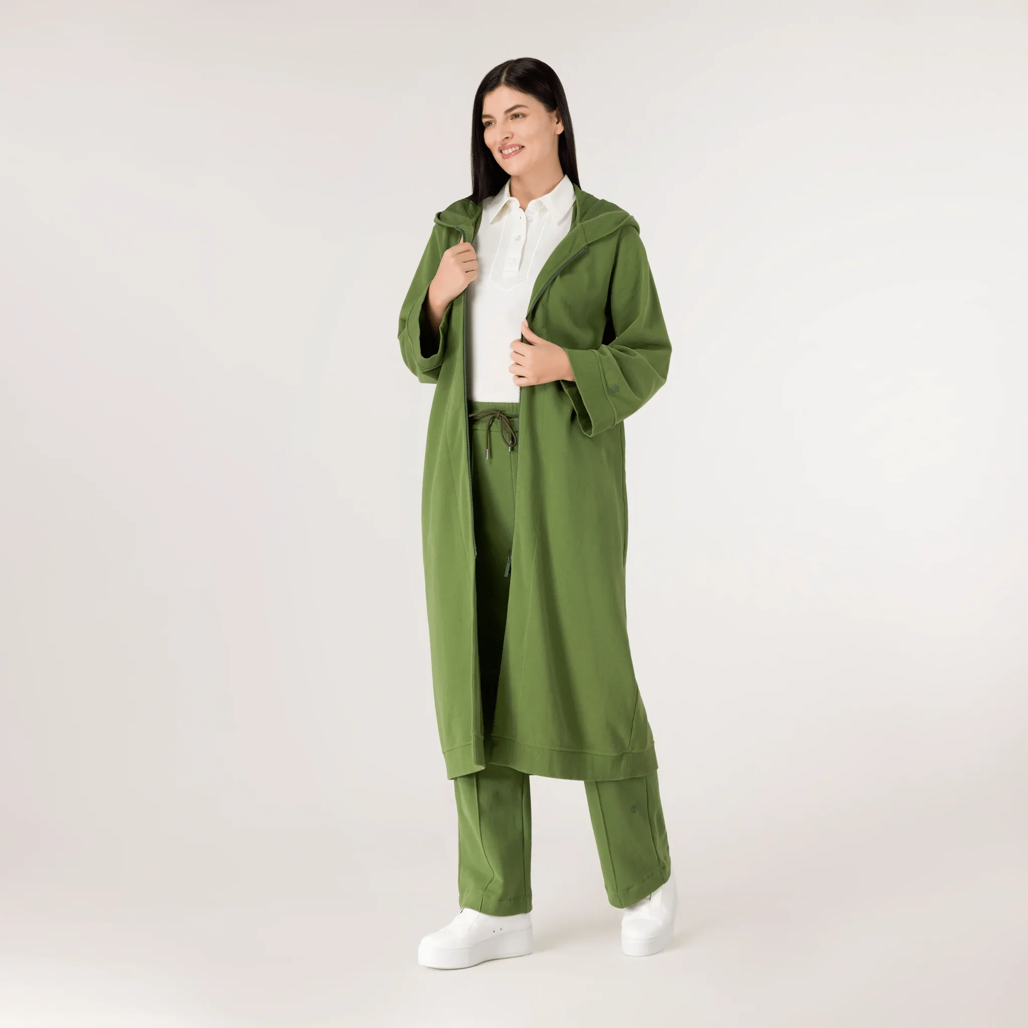 Good To Go Abaya - CORE DARK MUSK GREEN