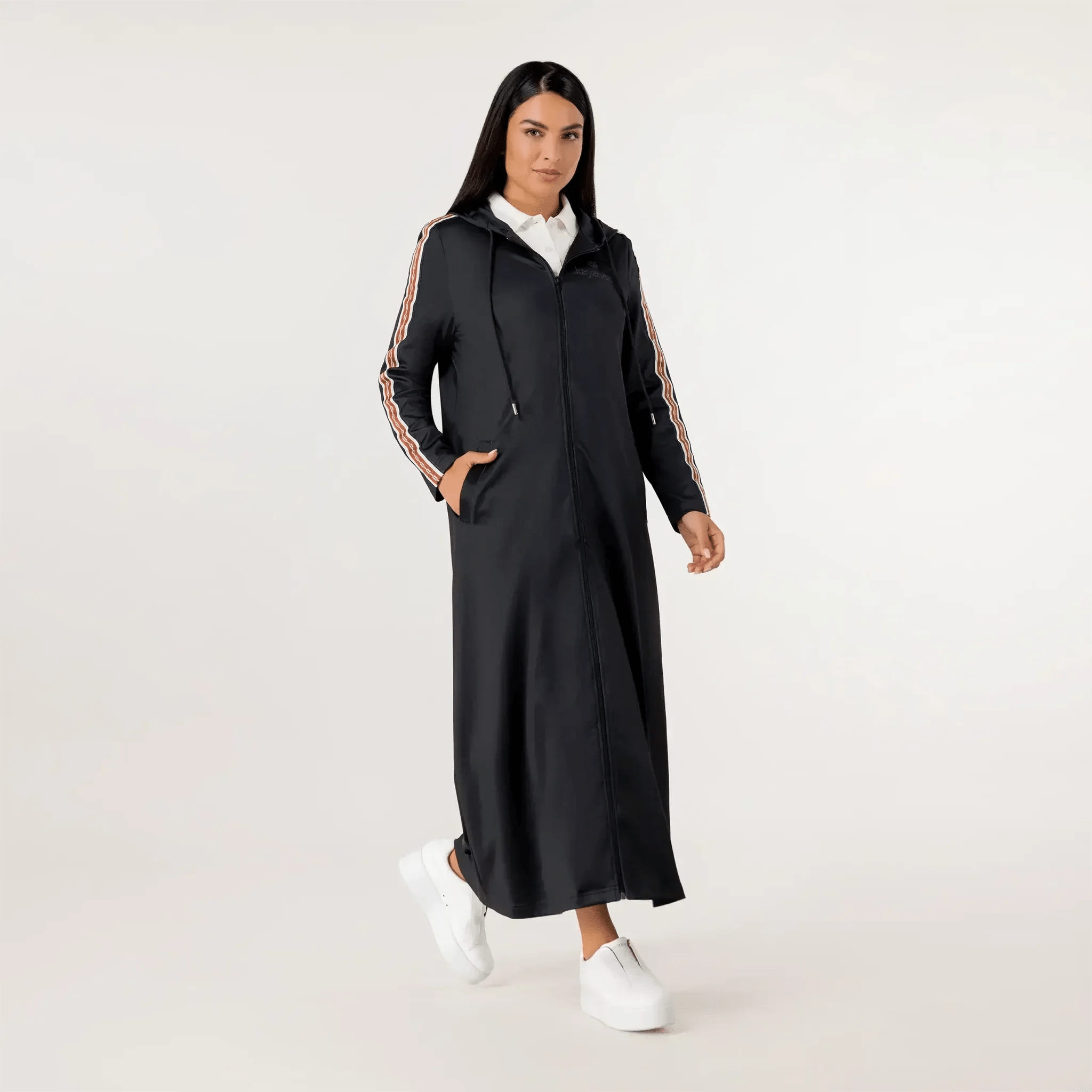 Shop Seasonal Black Kayanee Track Abaya | Kayanee KSA