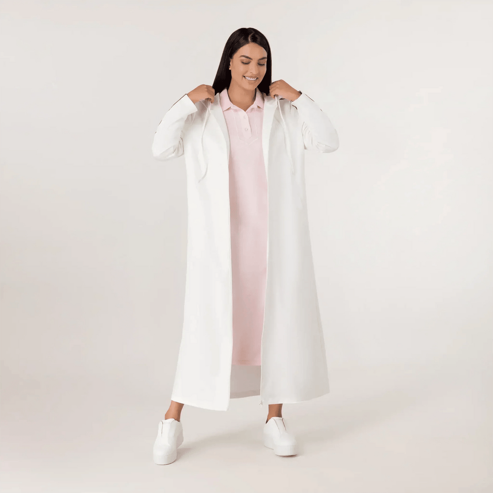 Kayanee Track Abaya - SEASONAL WHITE
