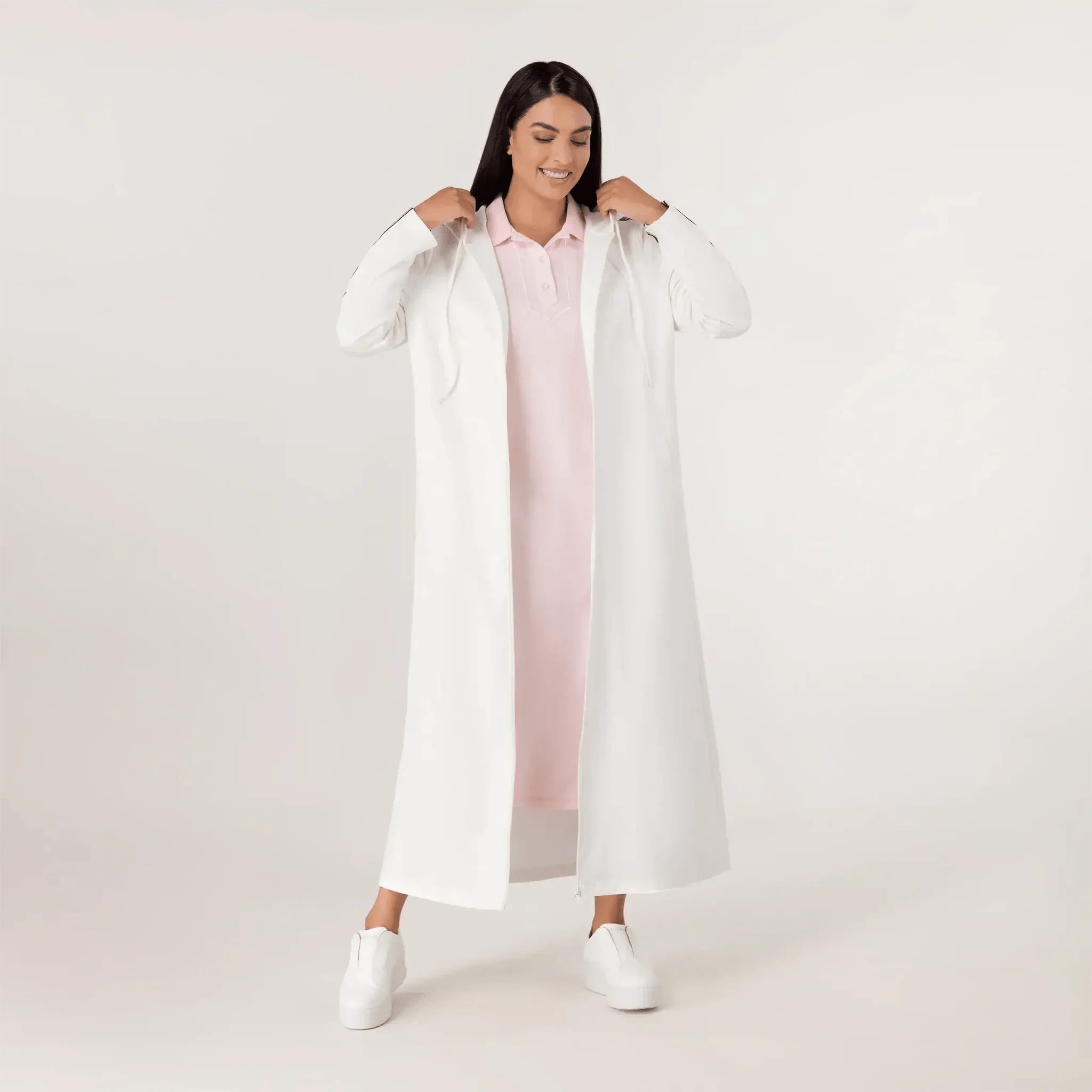 Kayanee Track Abaya - SEASONAL WHITE
