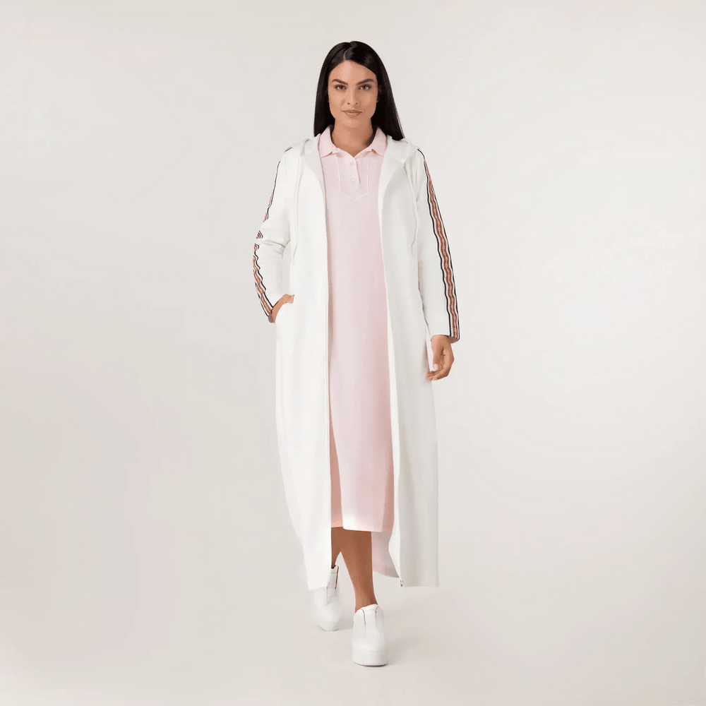 Kayanee Track Abaya - SEASONAL WHITE