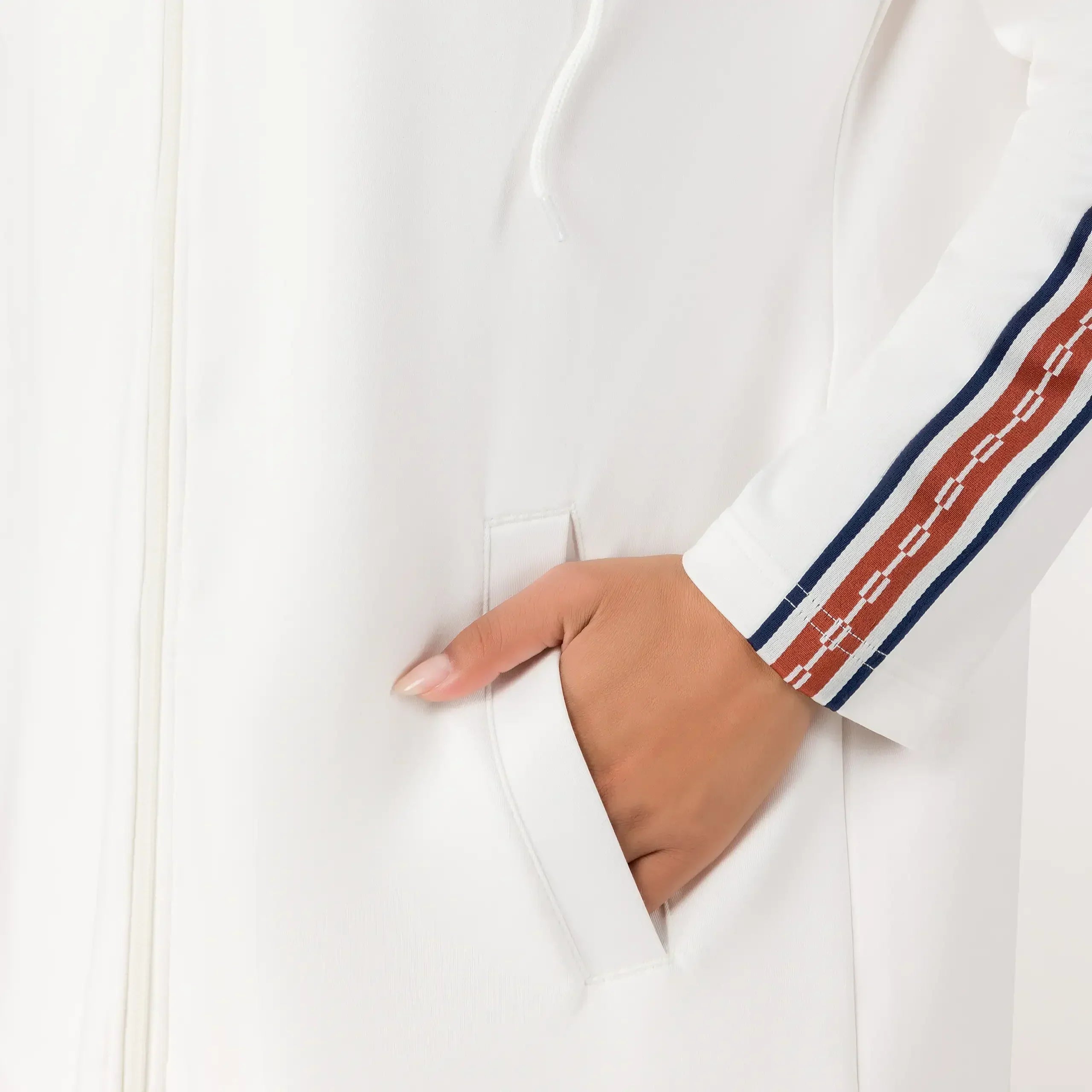 Kayanee Track Abaya - SEASONAL WHITE