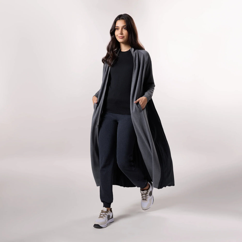Pleated Abaya - SEASONAL CHARCOAL GREY