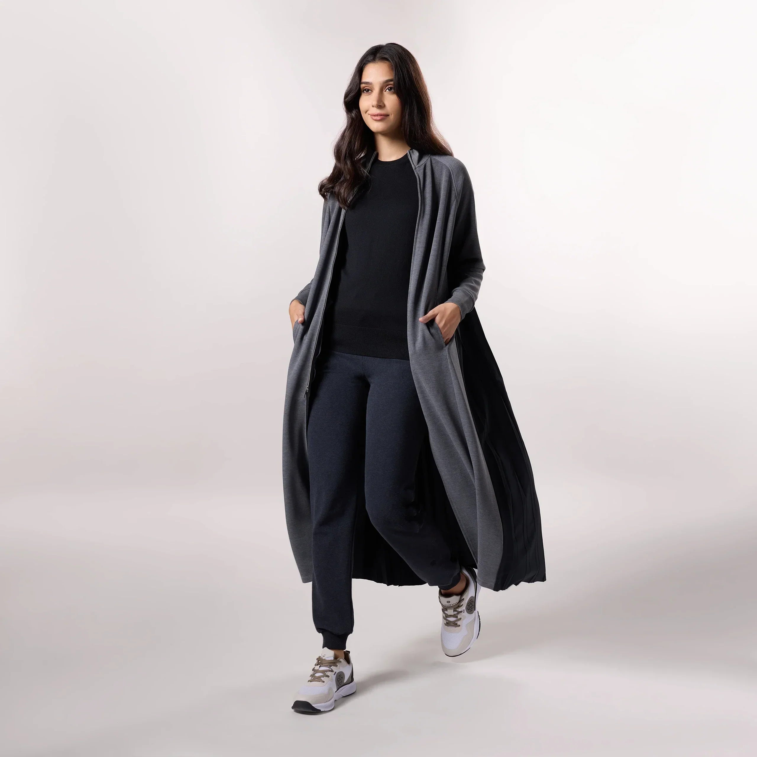 Pleated Abaya - SEASONAL CHARCOAL GREY