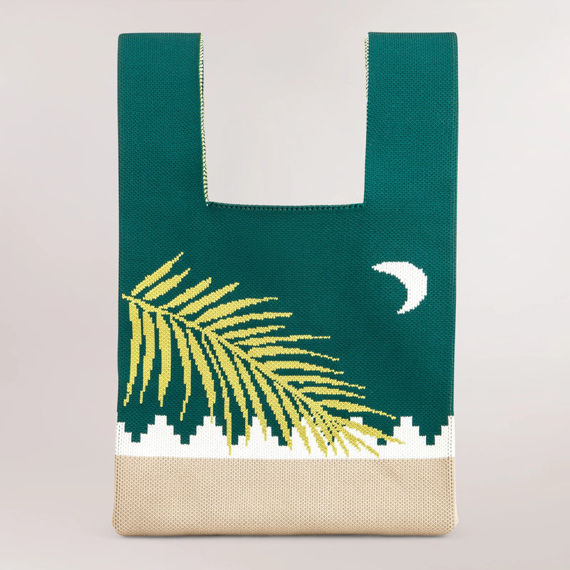Patterned olive bag from the Ramadan collection - حقيبة يد مزخرفة باللون الزيتي من كولكشن رمضان
