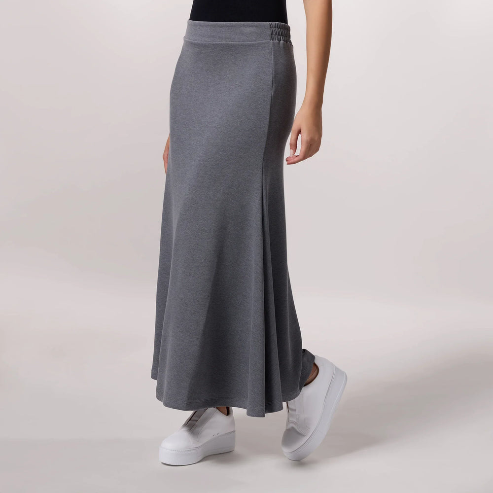 Soft Flared Skirt - SEASONAL CHARCOAL MELANGE