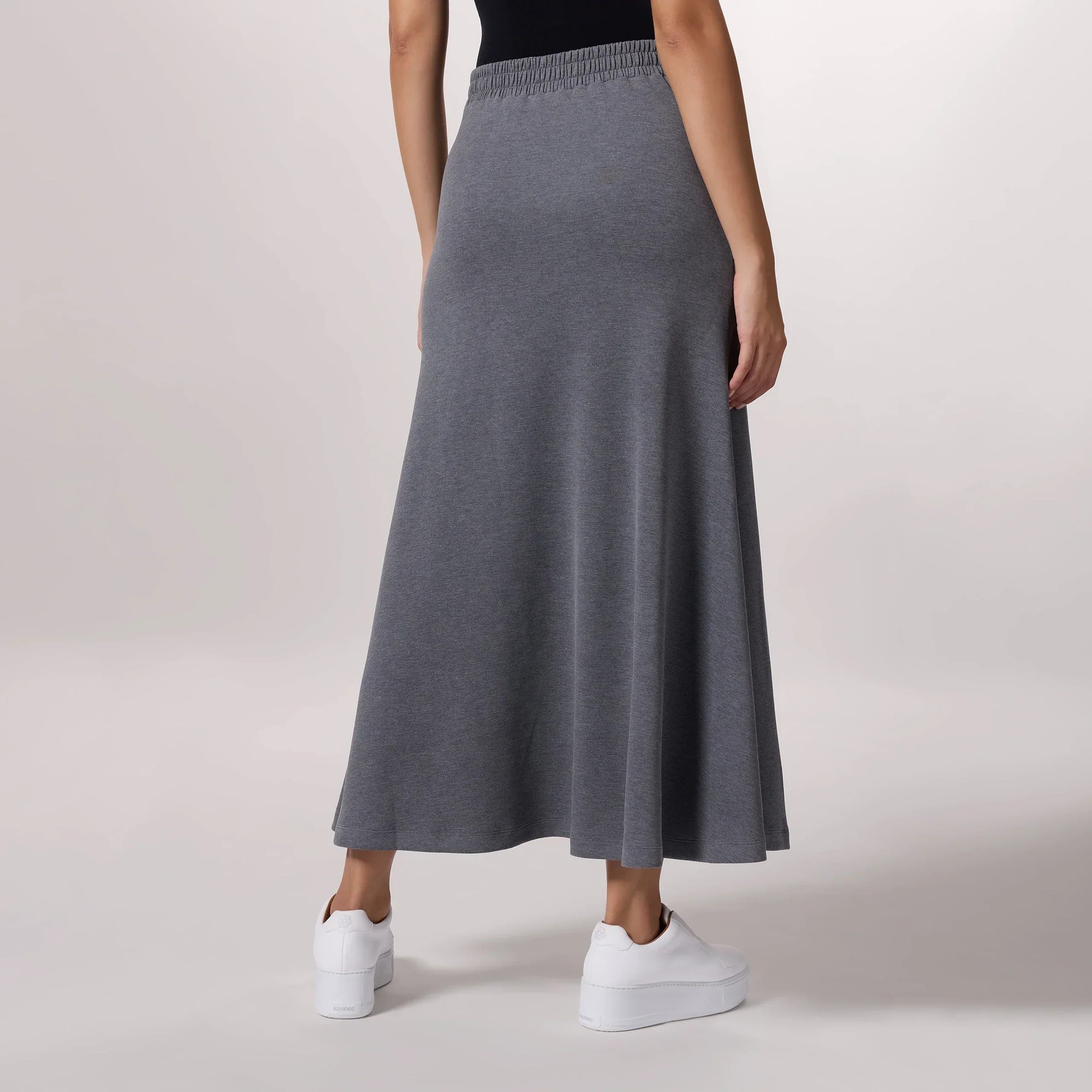 Soft Flared Skirt - SEASONAL CHARCOAL MELANGE