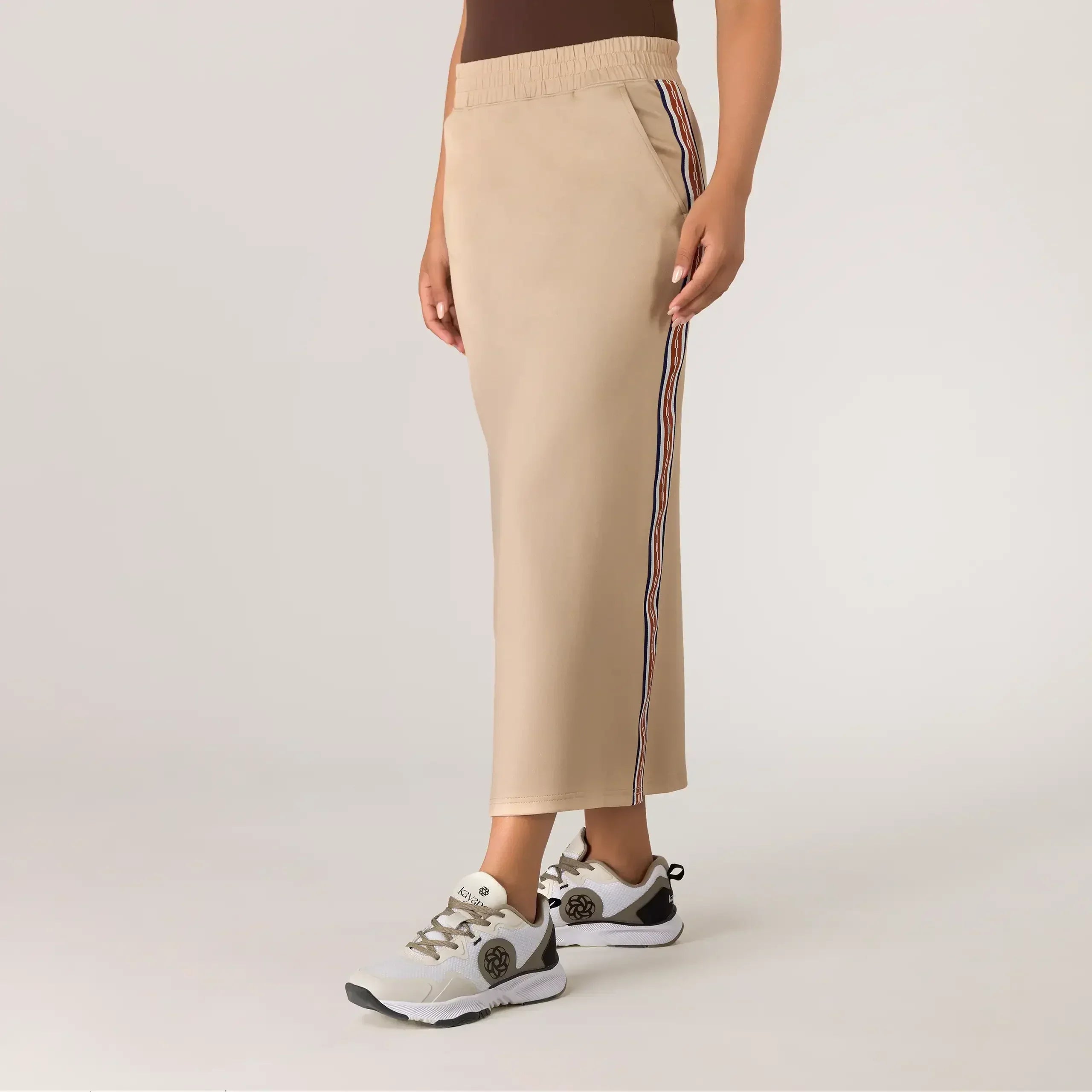 Kayanee Midi Track Skirt - SEASONAL SAND