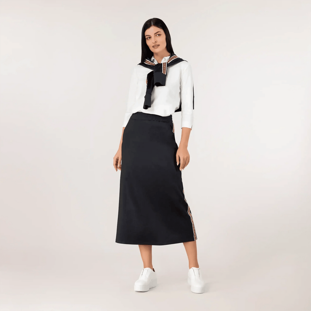 Kayanee Midi Track Skirt - SEASONAL BLACK