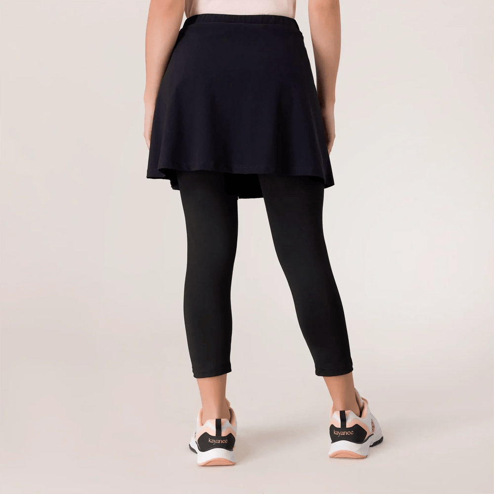 Pique Tennis Skort - SEASONAL BLACK