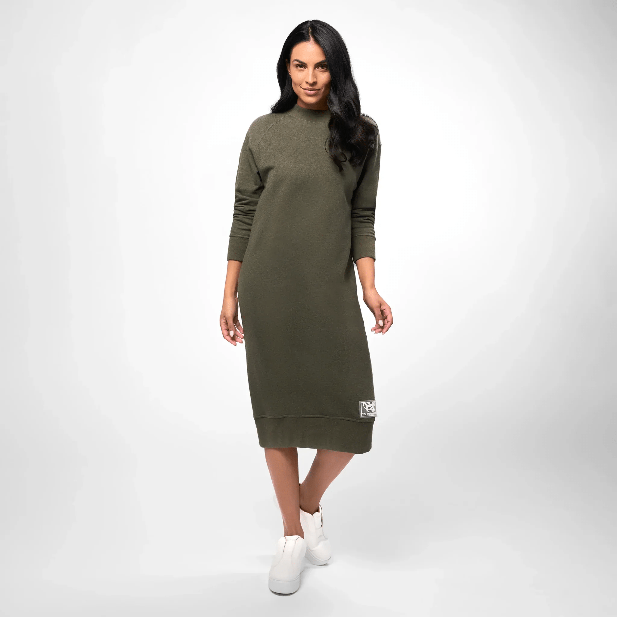 Sweatshirt Dress - SEASONAL GREEN MELANGE