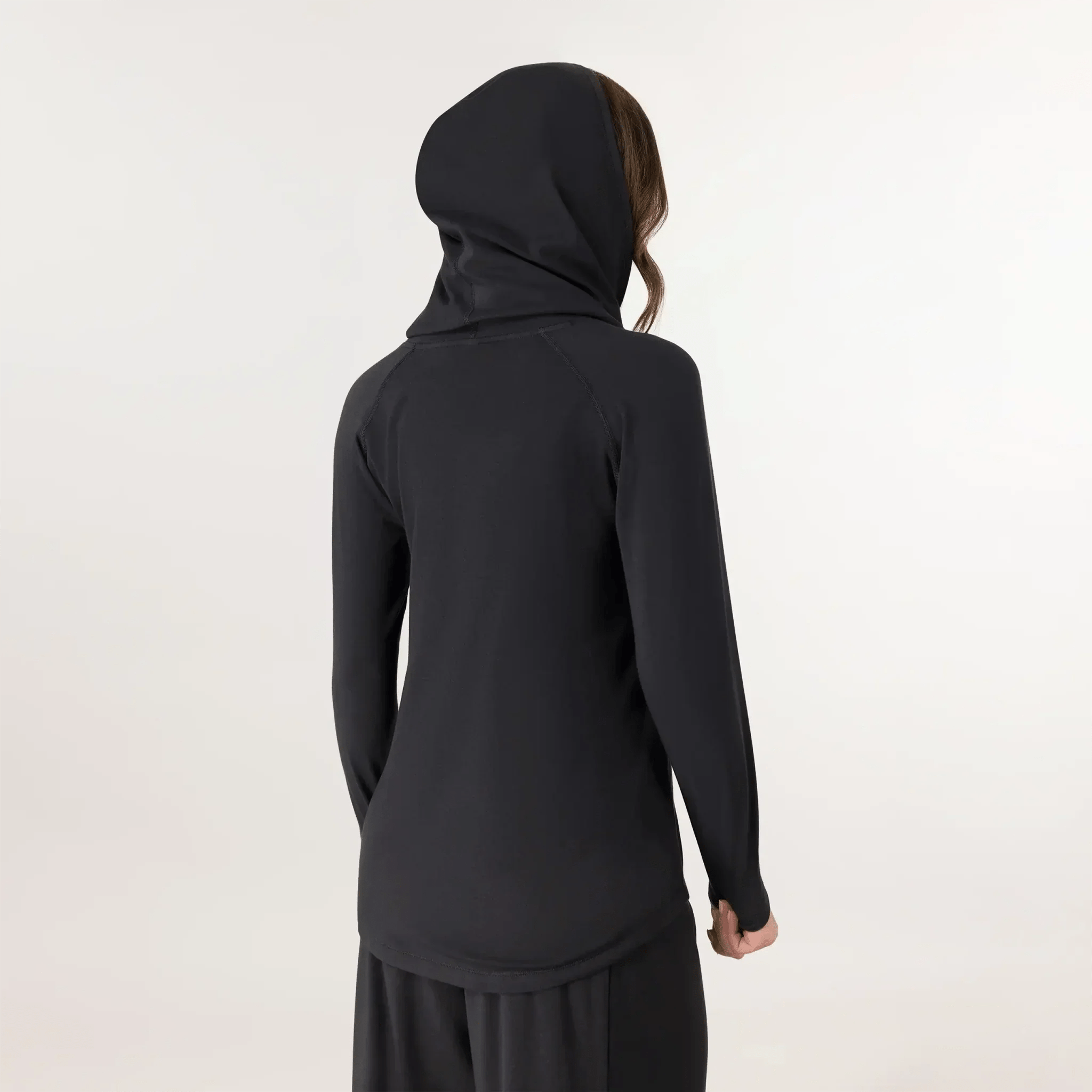 Hooded Long Sleeve Top - SEASONAL BLACK