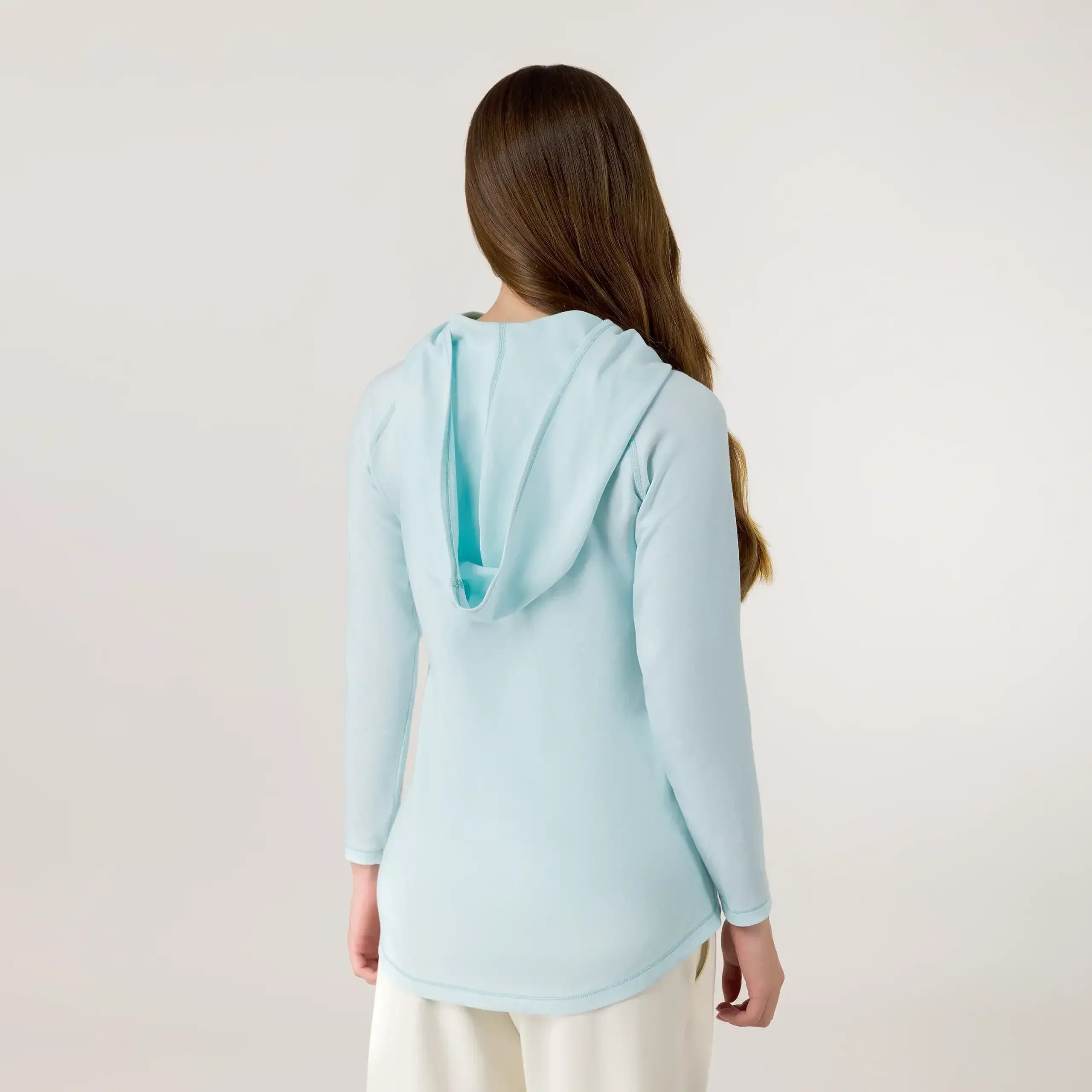 Hooded Long Sleeve Top - SEASONAL LIGHT BLUE