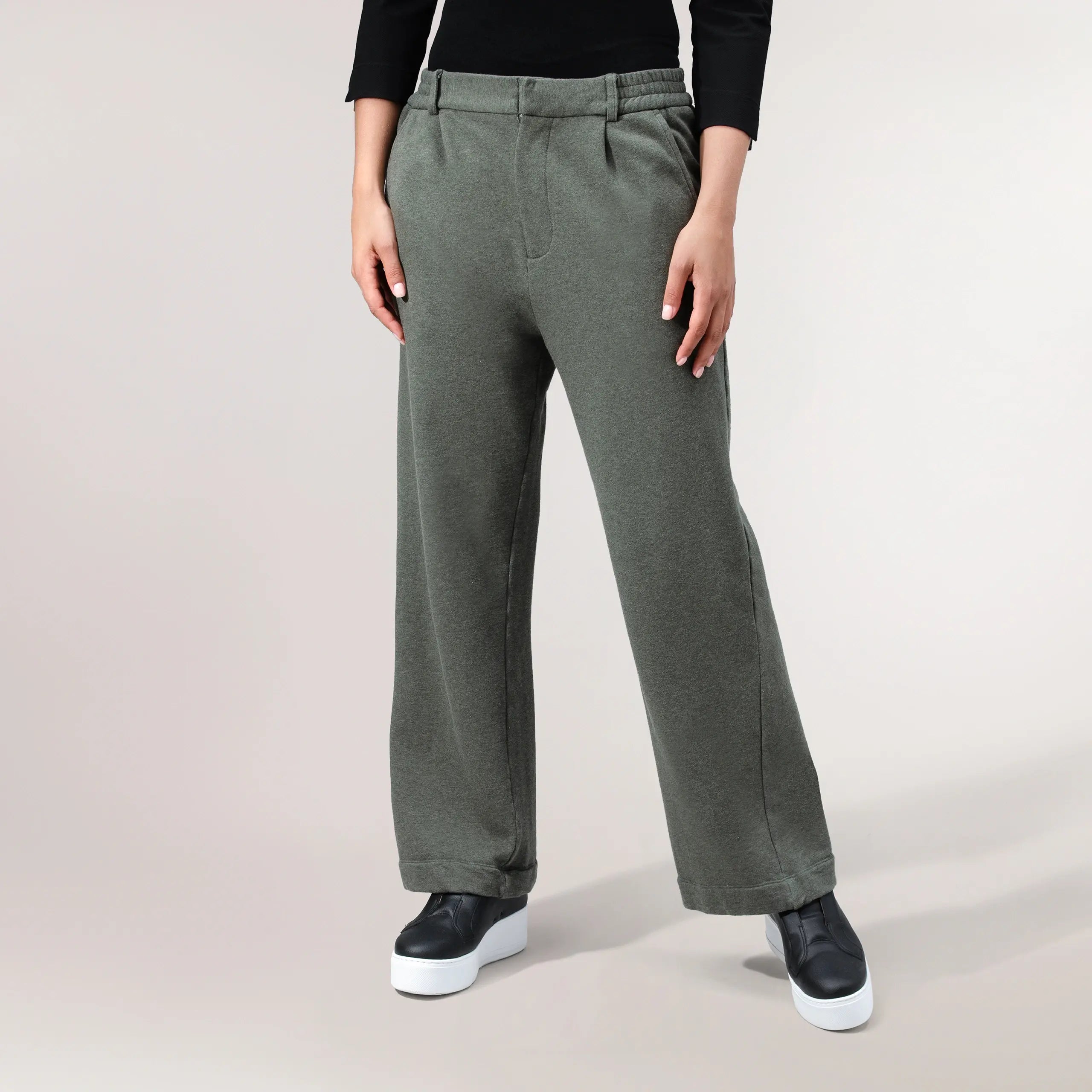 Flare Track Pants - SEASONAL GREEN MELANGE