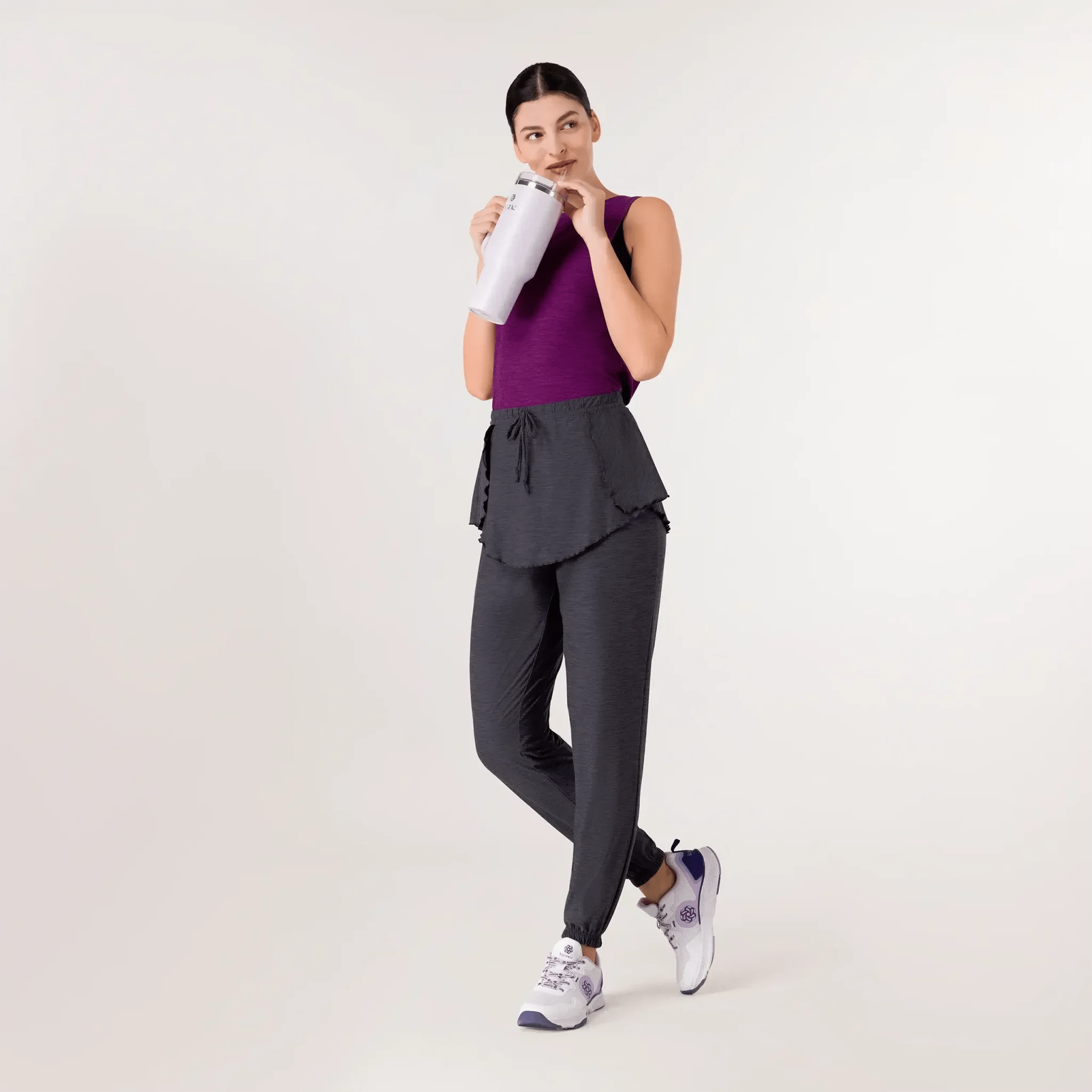 Inner Beat Dance Pants with Skirt - KDF CHARCOAL