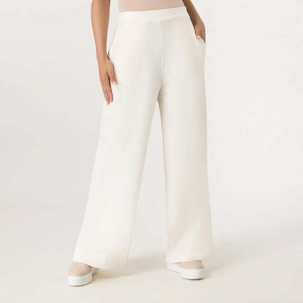 Jersey Palazzo Pants - SEASONAL BEIGE