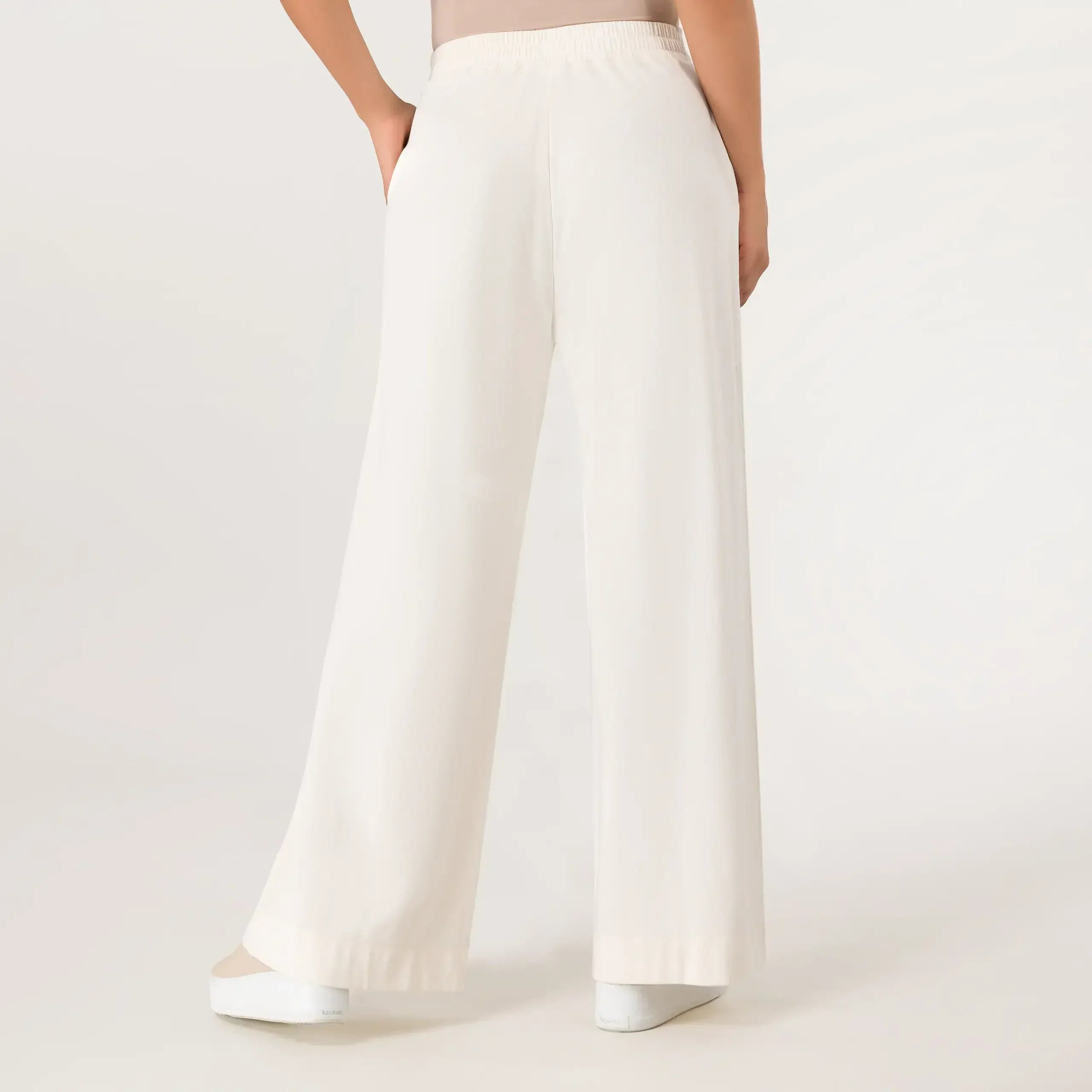 Jersey Palazzo Pants - SEASONAL BEIGE