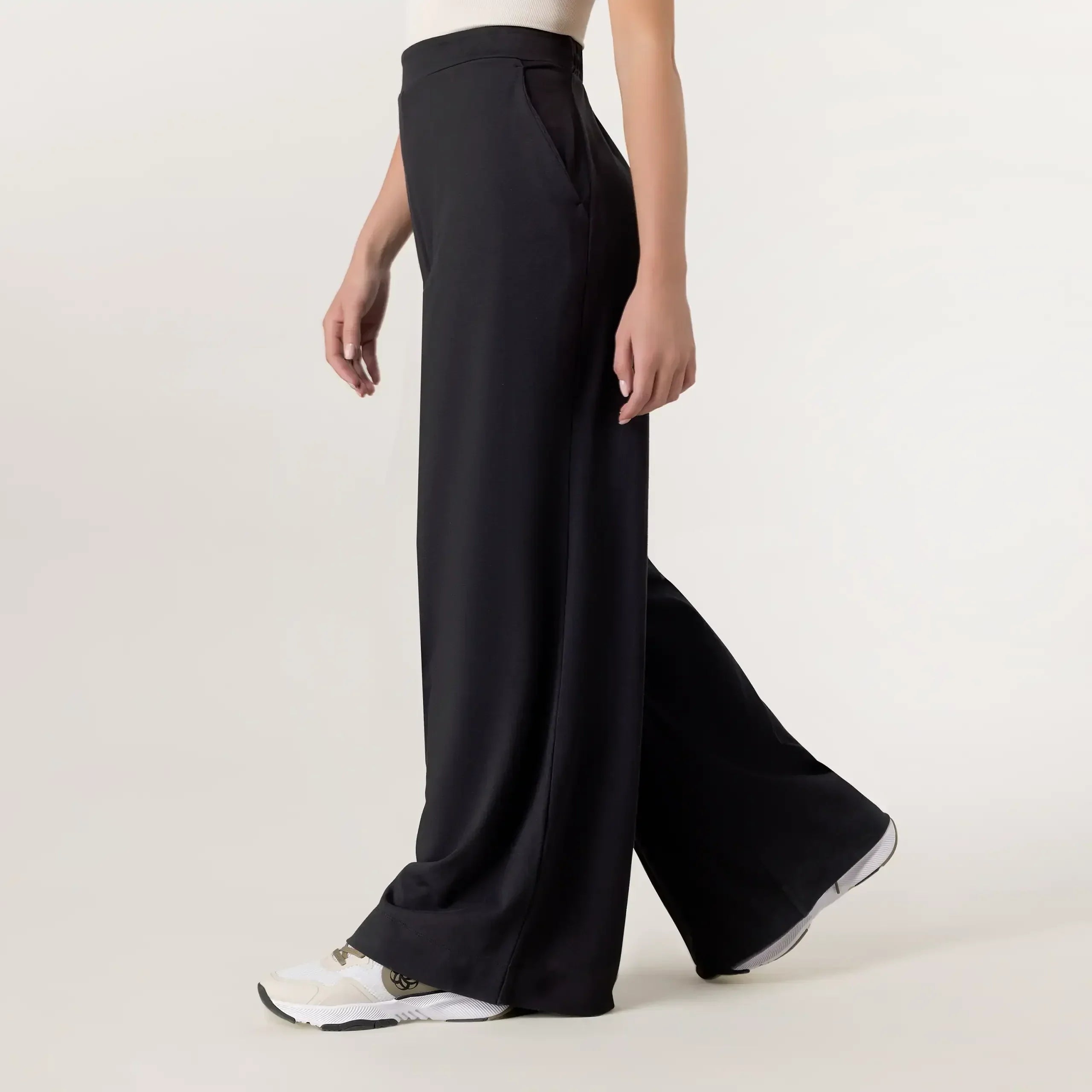 Jersey Palazzo Pants - SEASONAL BLACK