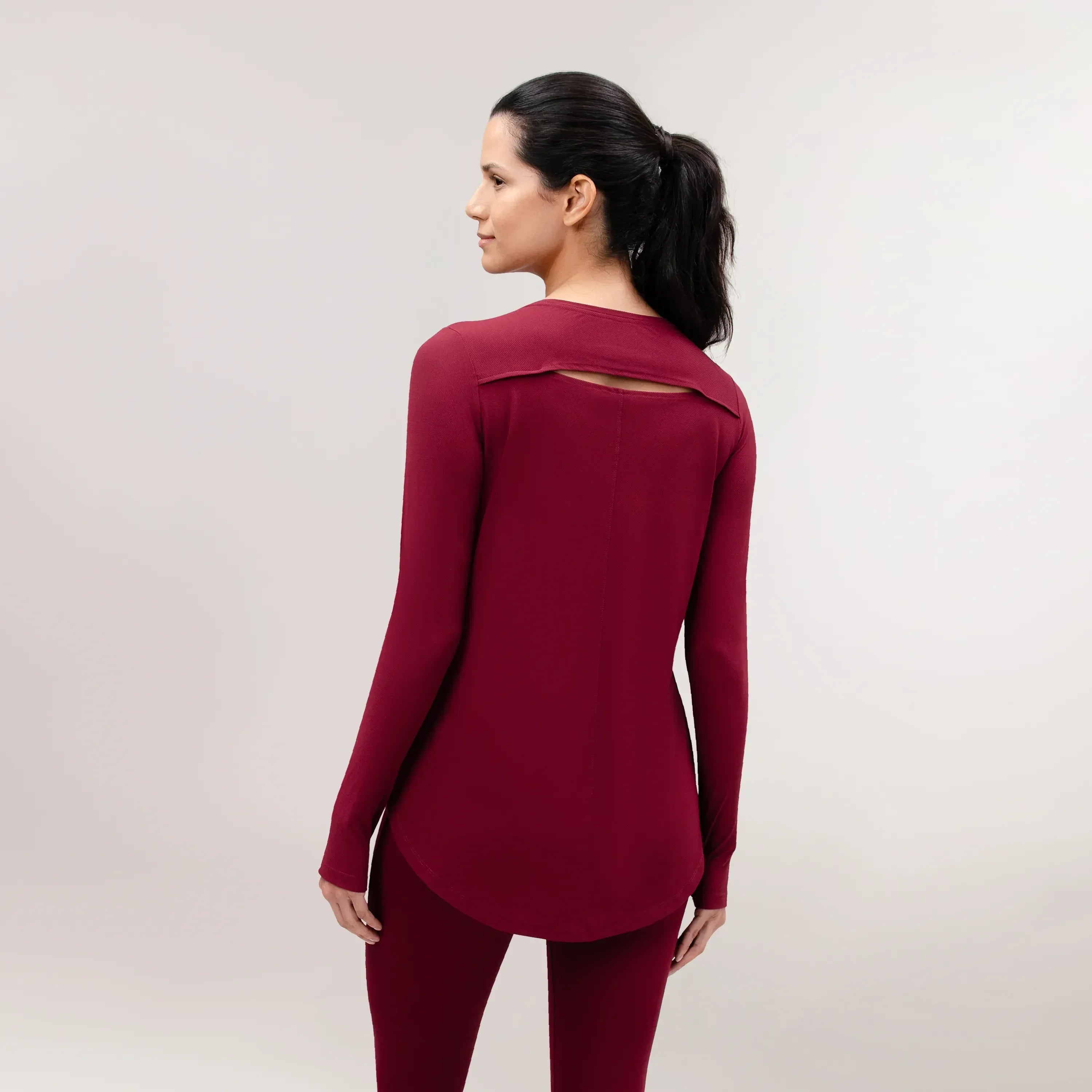 Twirl Long Sleeve Top - CORE GRAPE RED