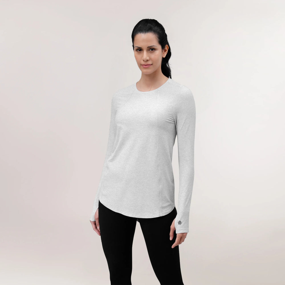 Twirl Long Sleeve Top - CORE HEATHER GREY