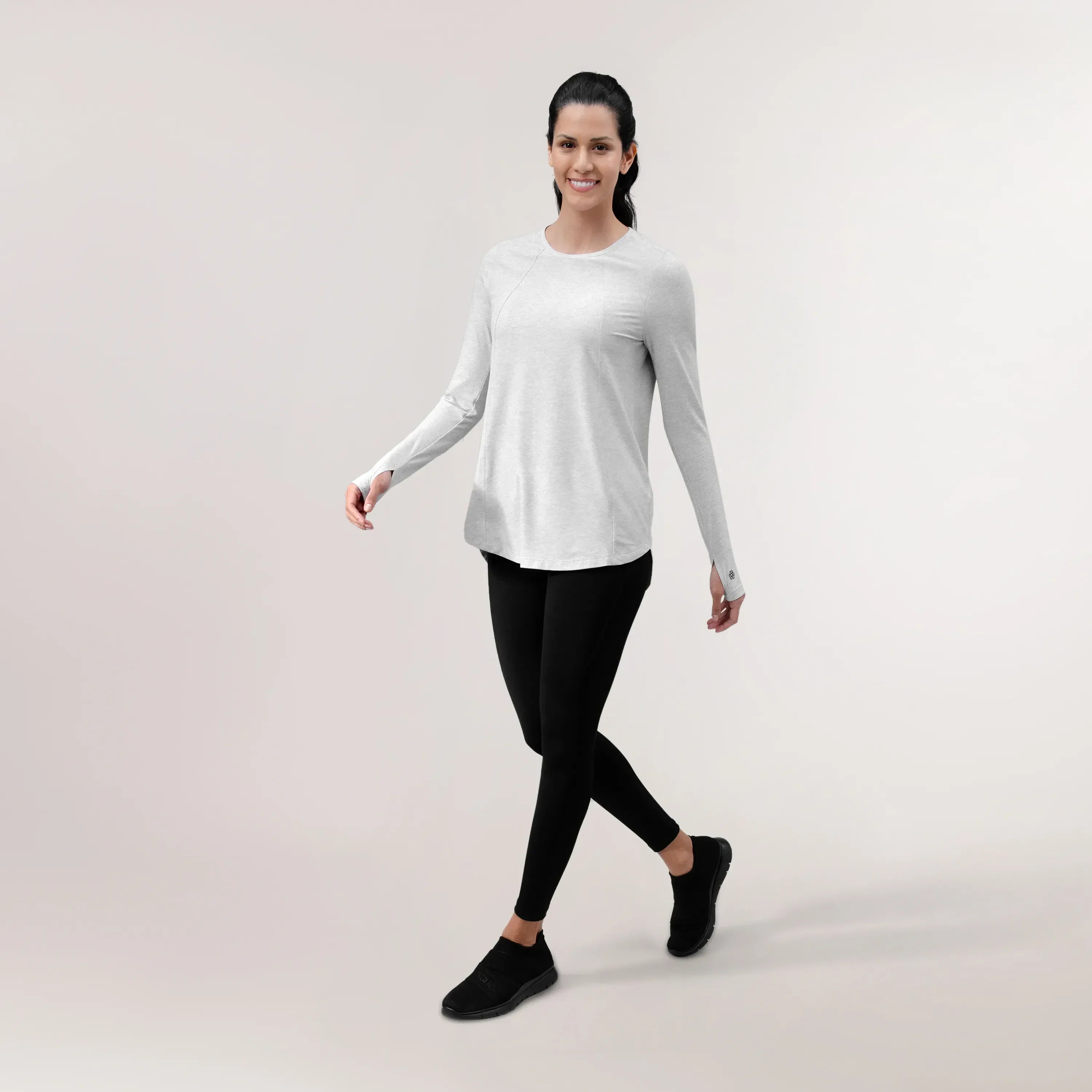 Twirl Long Sleeve Top - CORE HEATHER GREY