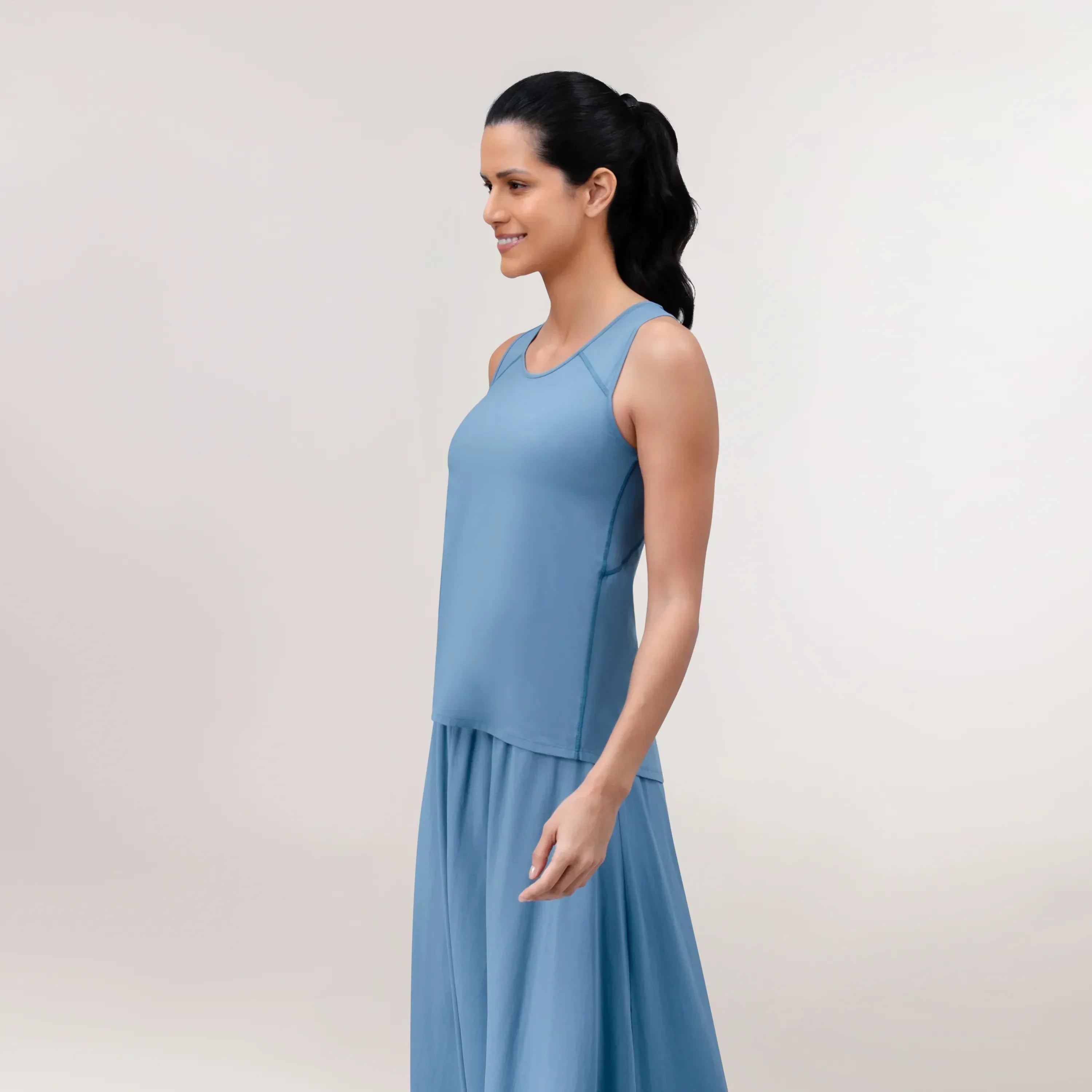 A model wearing core blue 