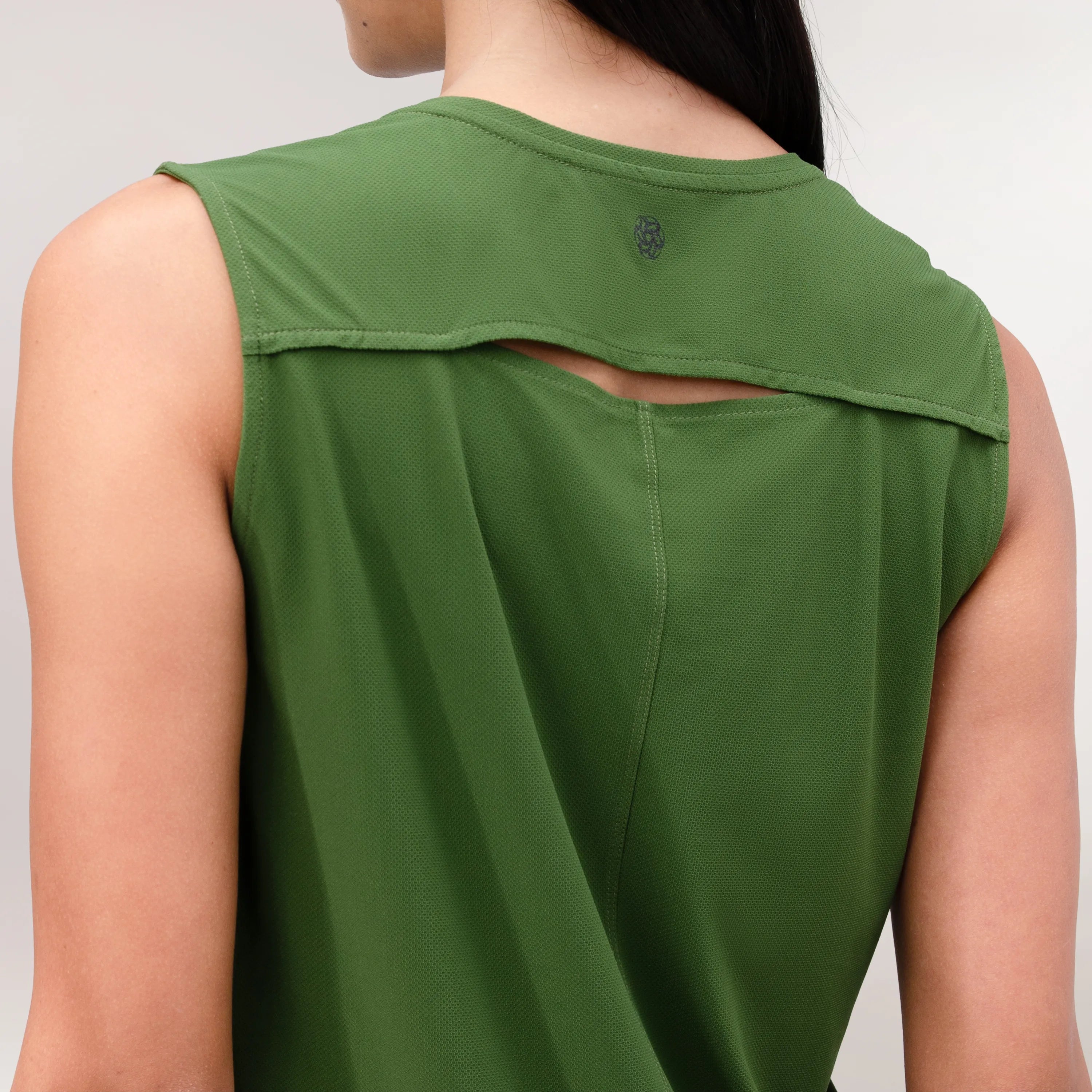 Twirl Sleeveless Top - CORE DARK MUSK GREEN