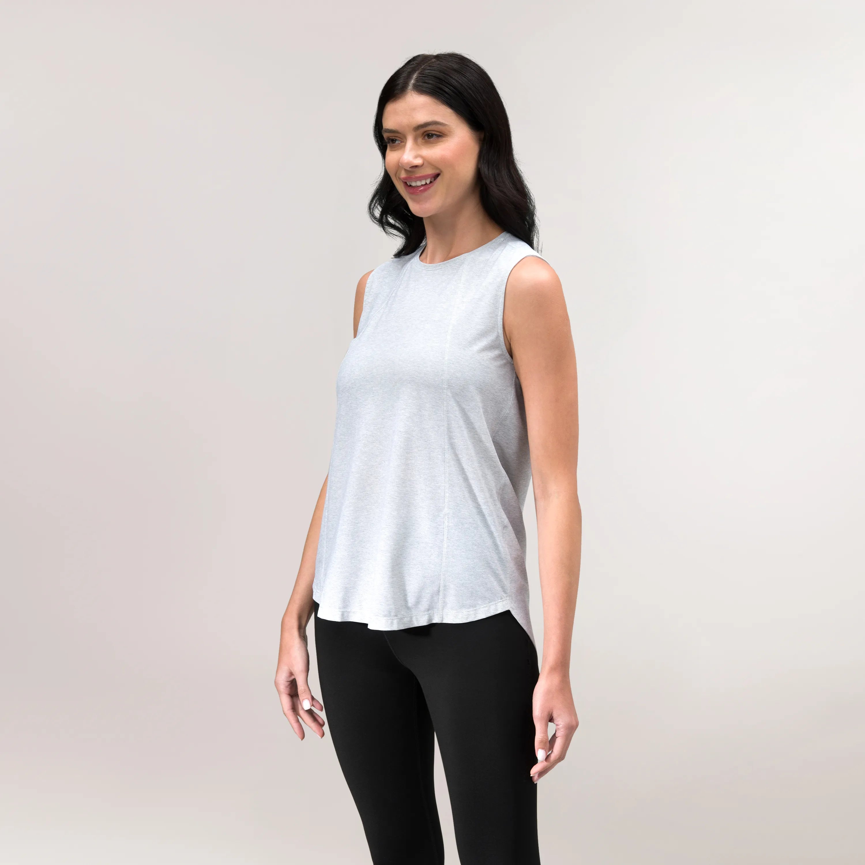 Twirl Sleeveless Top - CORE HEATHER GREY