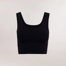 Black "Limber Up" cropped top with short sleeves & stretch fabric - كروب توب "ليمبر آب" باللون الأسود بأكمام قصيرة وقماش مطاطي