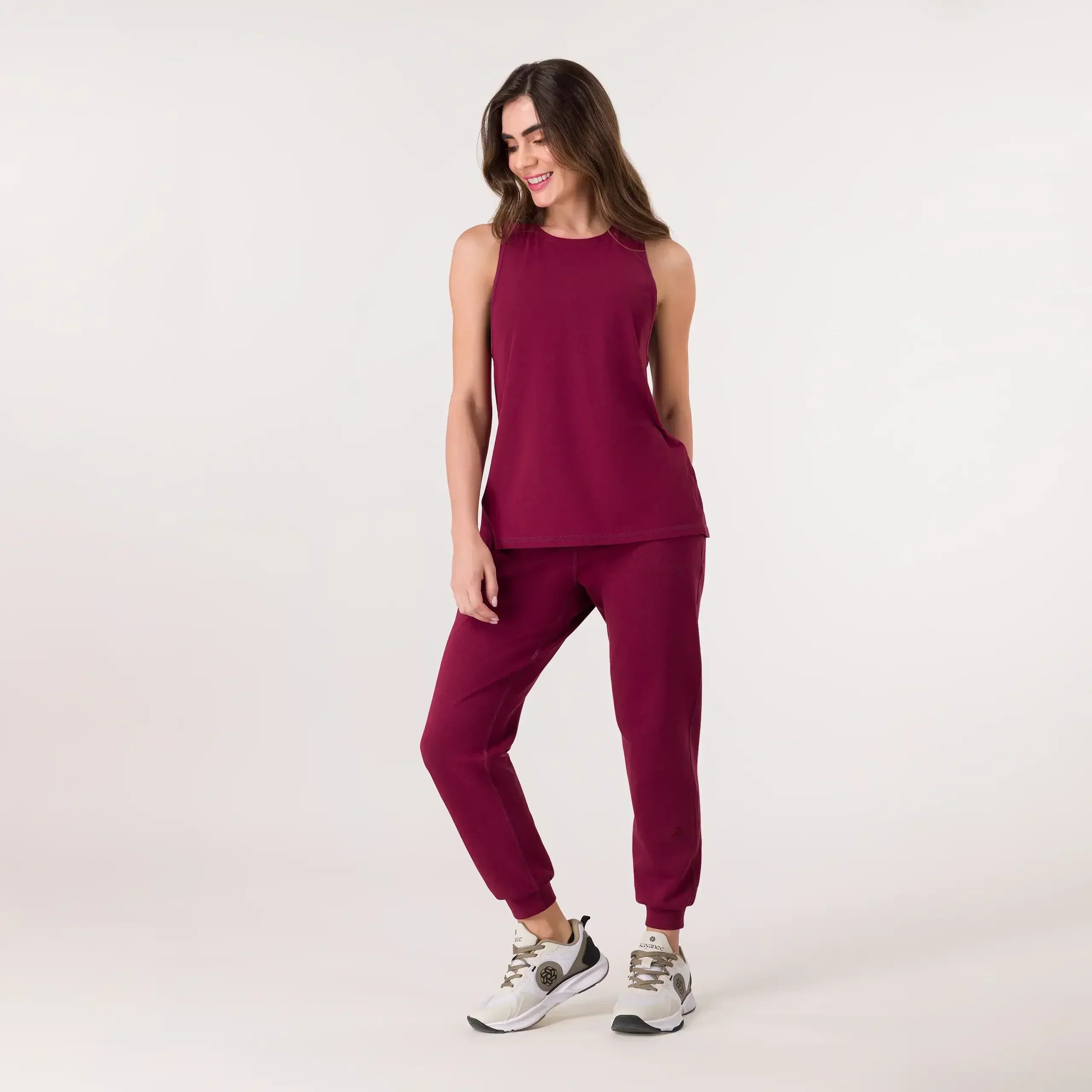 Twirl Racerback Top - CORE GRAPE RED