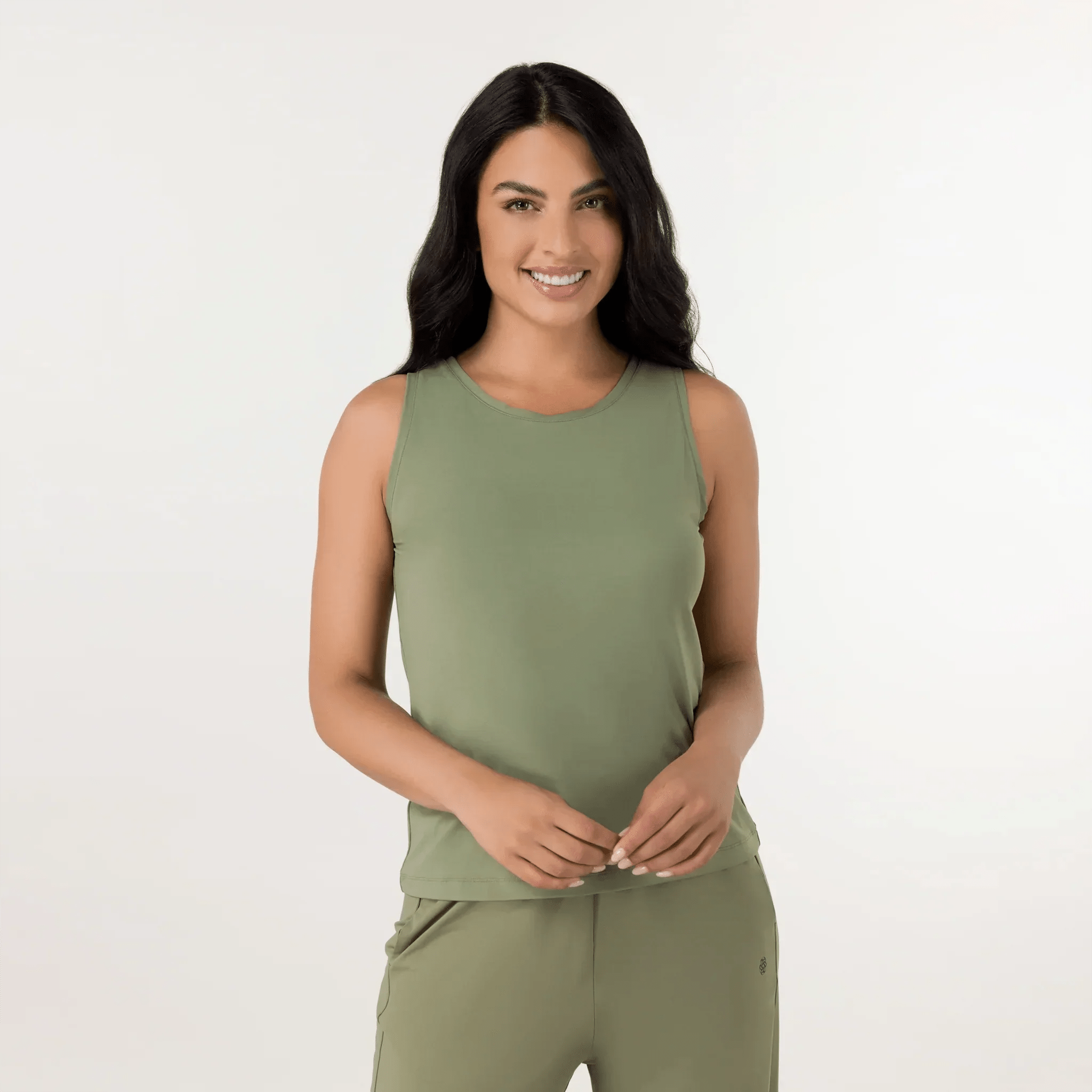 Musk green Freestyle tank top with racerback design & flexible fit - تانك توب 