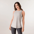 Grey dance tank top with scoop neck and stretch - قميص رقص رمادي اللون برقبة دائرية ومطاط