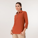 Half-Zip Polo Top - SEASONAL TURMERIC