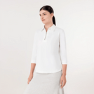 Half-Zip Polo Top - SEASONAL WHITE