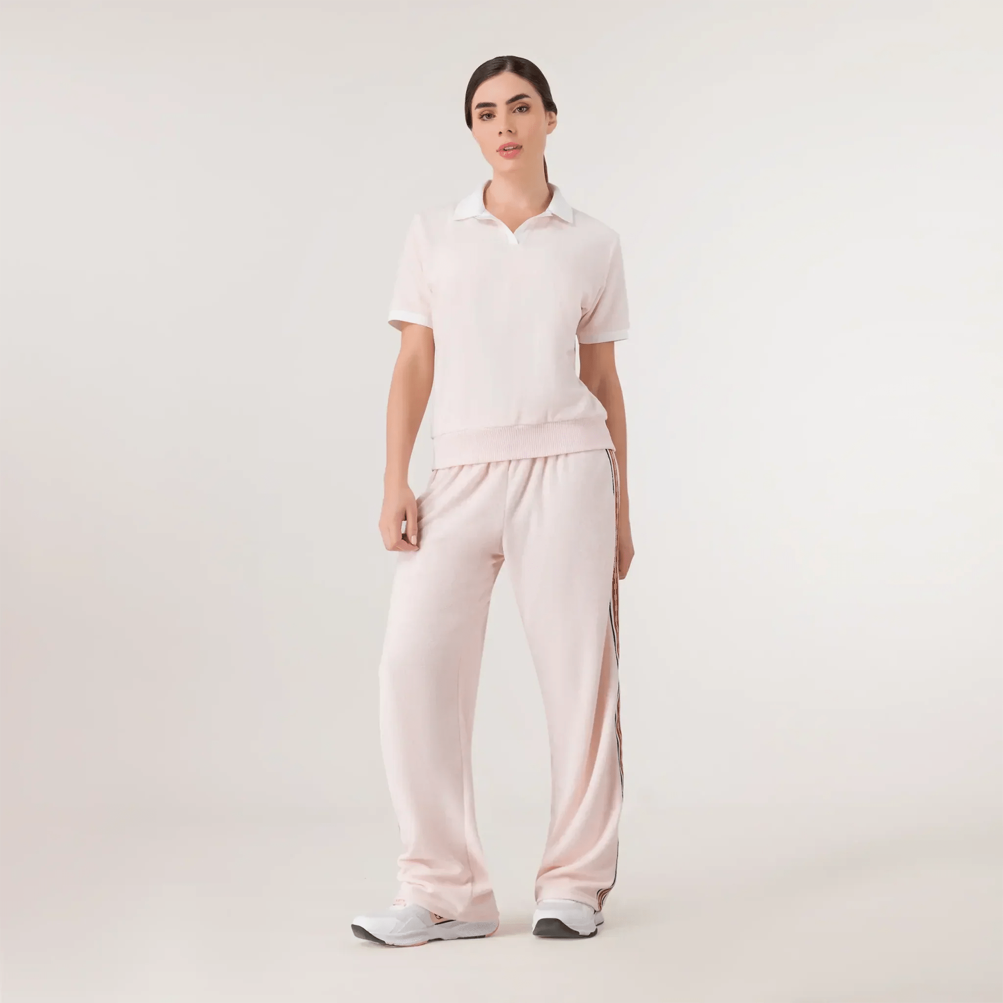 Velour Polo Top - SEASONAL PINK