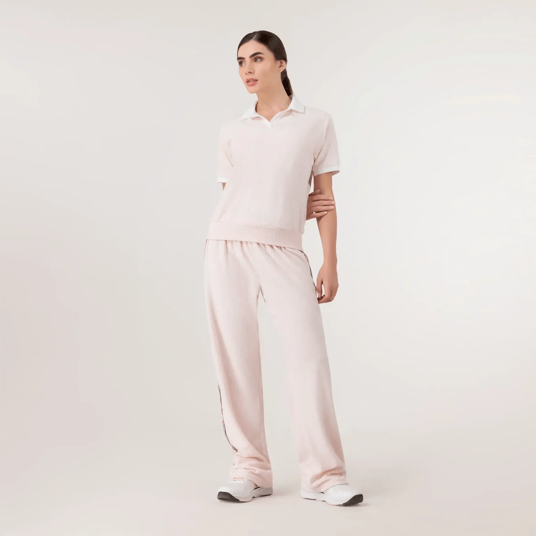 Velour Polo Top - SEASONAL PINK