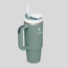 Green Kayanee x Stanley Quencher tumbler with handle & straw - كوب "كوينشر" من تعاون كياني × ستانلي باللون الأخضر
